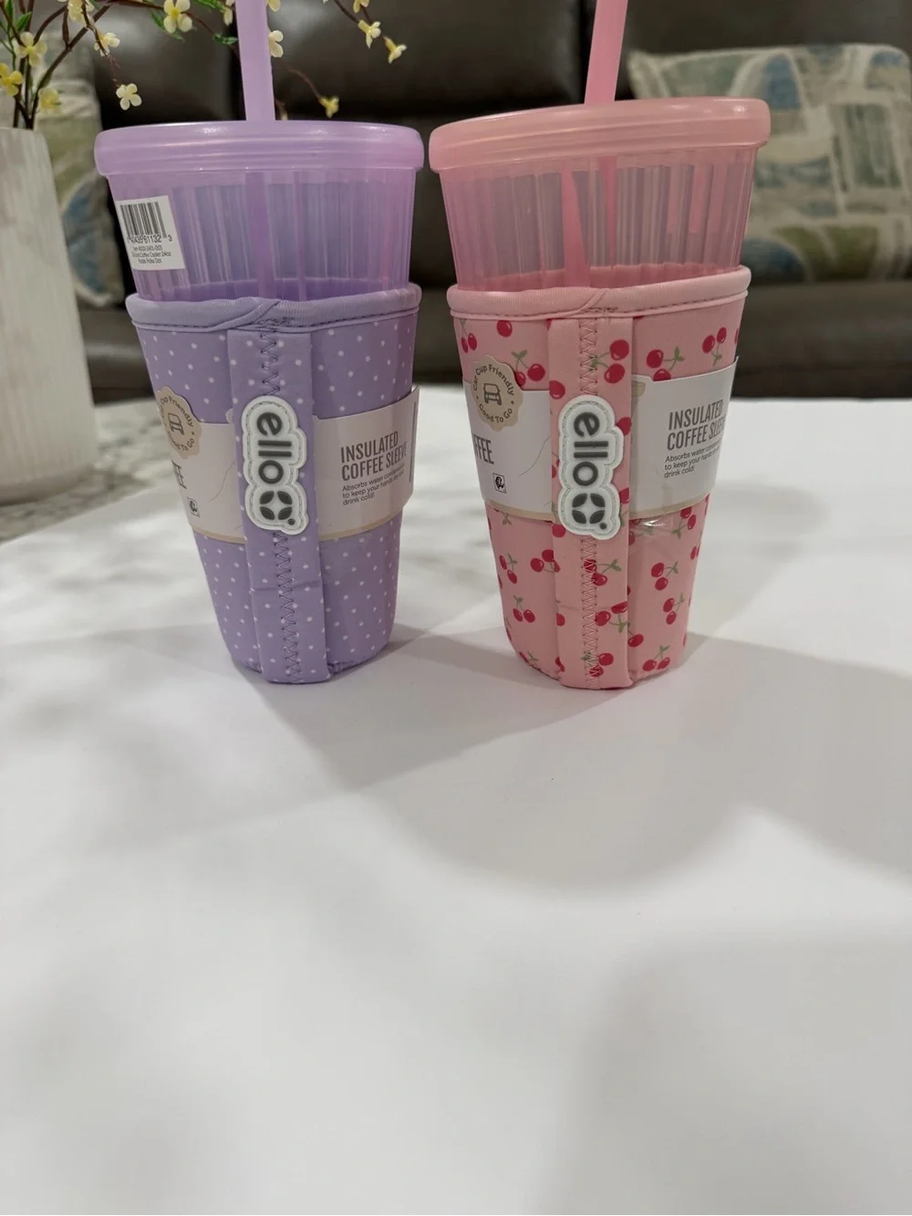 Elioz Insulated Reusable Tumbler with Straw — Pink Cherry